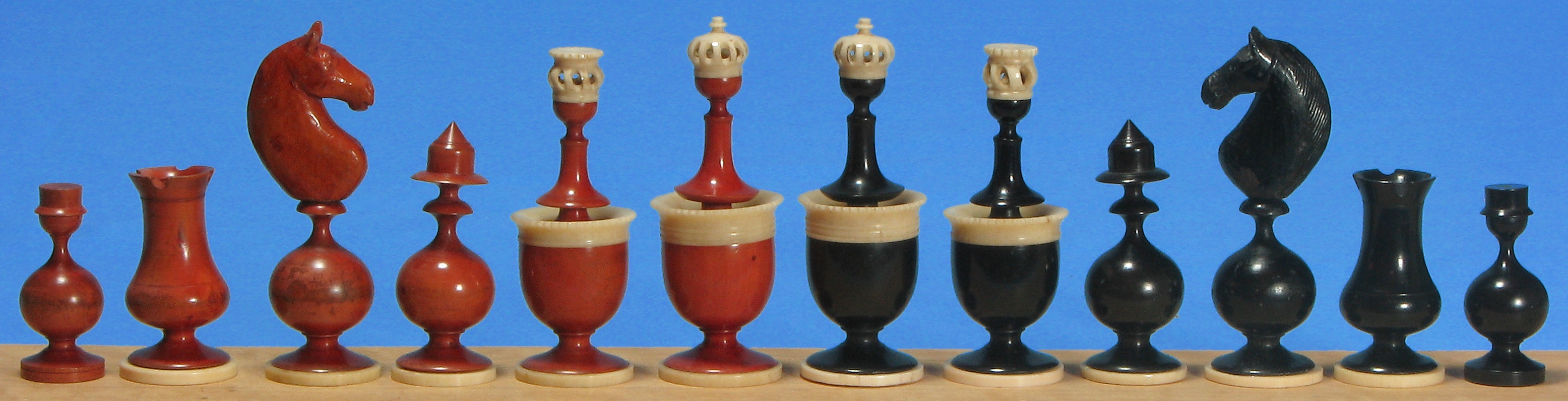 Wooden Chess Pieces - French Metro Antiques